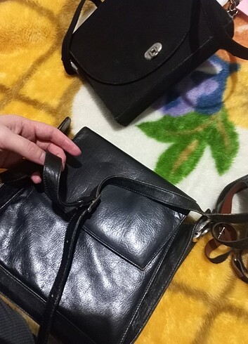 Beden Siyah Deri çanta 