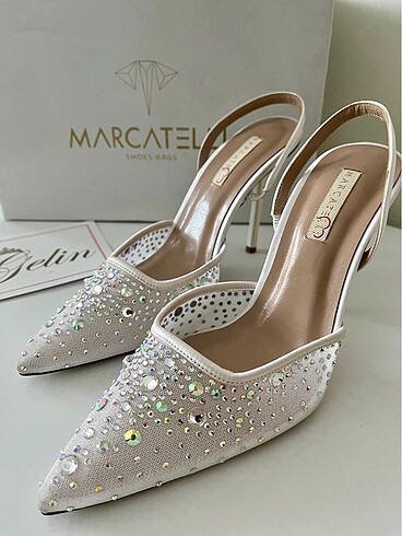 Diğer Beyaz Saten Marcatelli Stiletto Ayakkabı