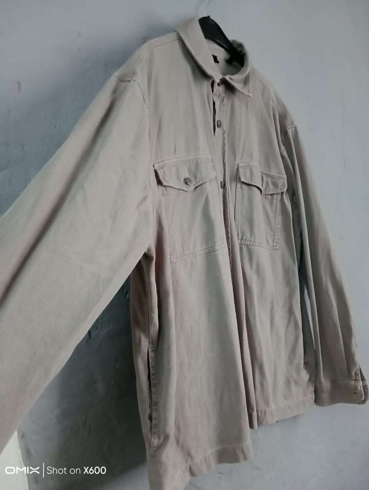 Bej Loose Fit Erkek Keten Gömlek - Görsel 5