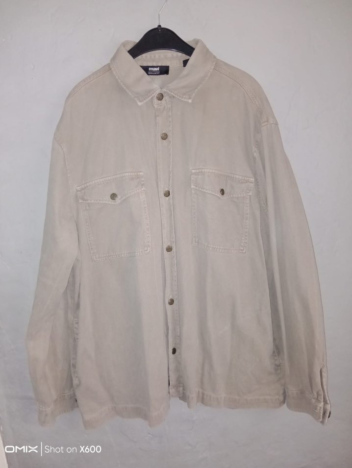 Bej Loose Fit Erkek Keten Gömlek - Görsel 2