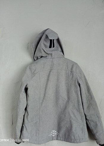 Gri Kapüşonlu Fermuarlı çocuk Ceket - Görsel 5