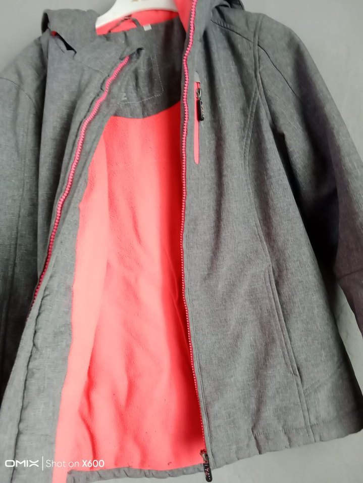 Gri Kapüşonlu Fermuarlı çocuk Ceket - Görsel 2