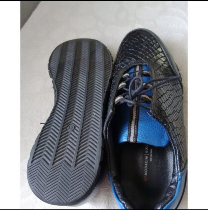 Lacivert deri Desenli Erkek Spor Ayakkabı - Görsel 2