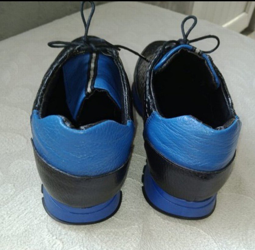 Lacivert deri Desenli Erkek Spor Ayakkabı - Görsel 5