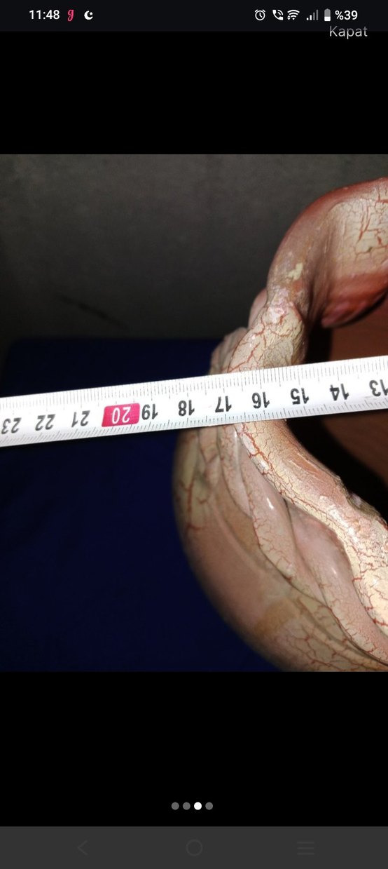 Bej Renkli Kırçıllı Seramik Vazo - Görsel 4