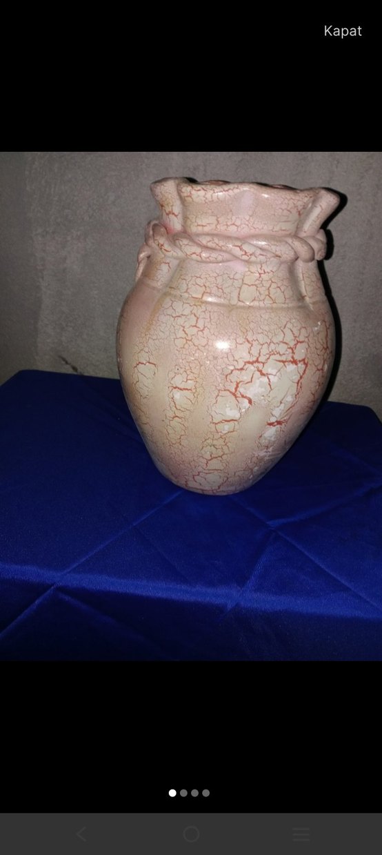 Bej Renkli Kırçıllı Seramik Vazo - Görsel 2
