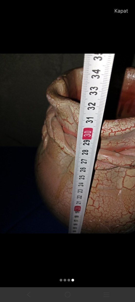 Bej Renkli Kırçıllı Seramik Vazo - Görsel 3