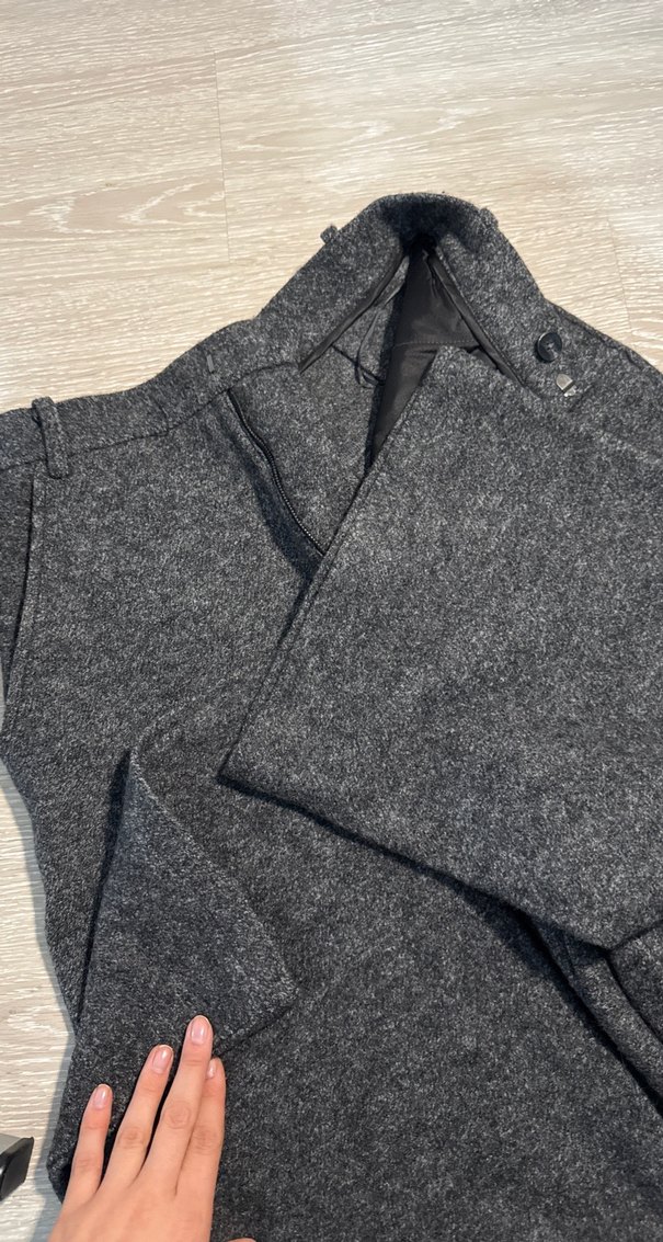 Kadın Gri Yün Kumaş Pantolon - Görsel 3