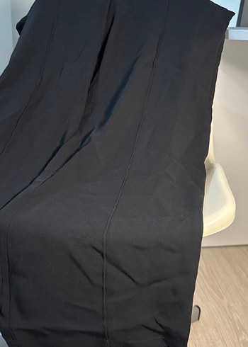 Kadın Siyah Fermuarlı Kumaş Pantolon - Görsel 5