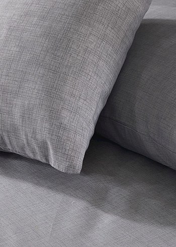 Gri Düz Pamuklu Çarşaf Takımı - Görsel 2