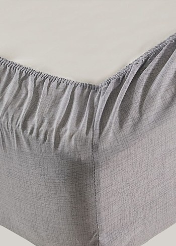 Gri Düz Pamuklu Çarşaf Takımı - Görsel 3