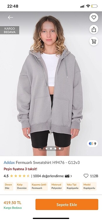 Addax fermuarlı sweatshirt