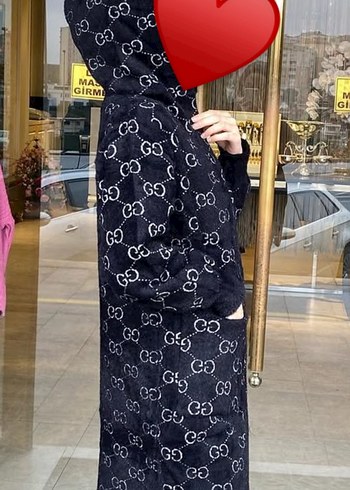 Diğer Siyah Kapüşonlu angora kap kaban
