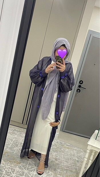 Mor abaya pelerin