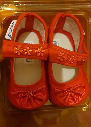 Kız Çocuk Kırmızı Nakışlı Babet - Görsel 2