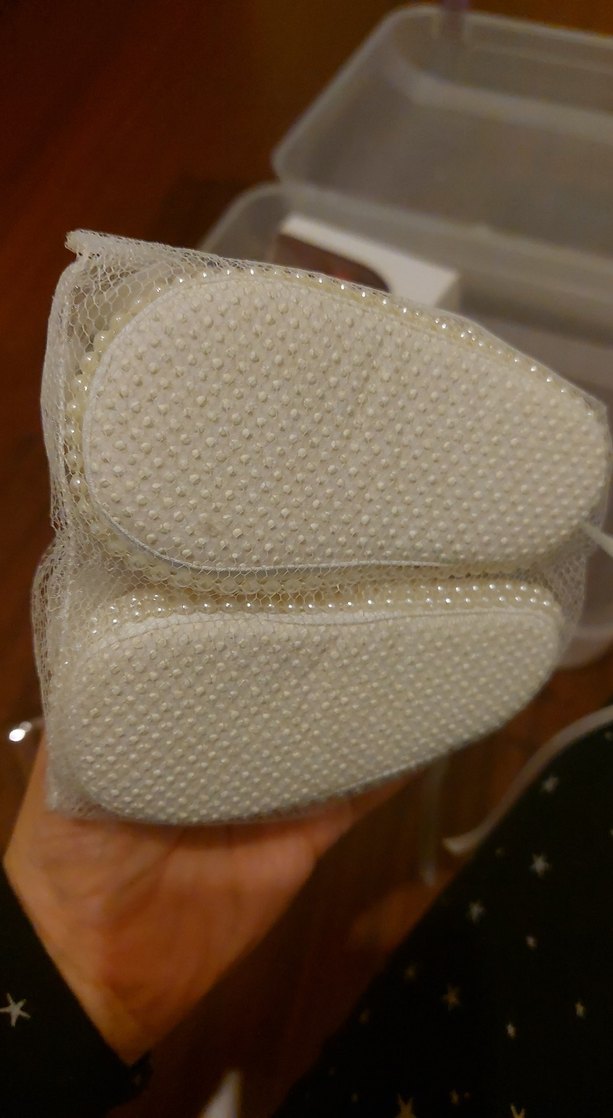 Kız Çocuk Beyaz Dantel Nakışlı Örgü Ayakkabı - Görsel 2