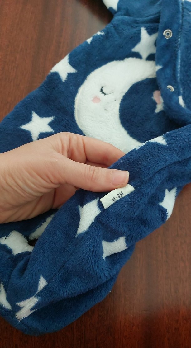 Mavi Ay ve Yıldız Desenli Bebek Tulumu - Görsel 2