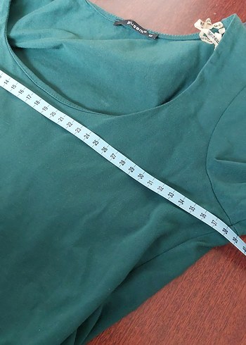 Turkuaz Parlak Kadın Uzun Kollu Tişört - Görsel 4