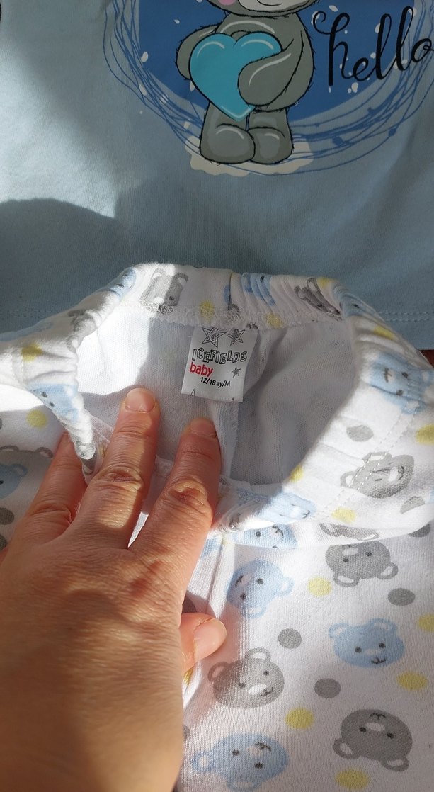 Mavi Bebek Takımı Uzun Kollu Baskılı - Görsel 2