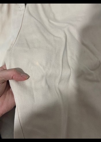 Zara Bej Kadın Pilili Kumaş Pantolon