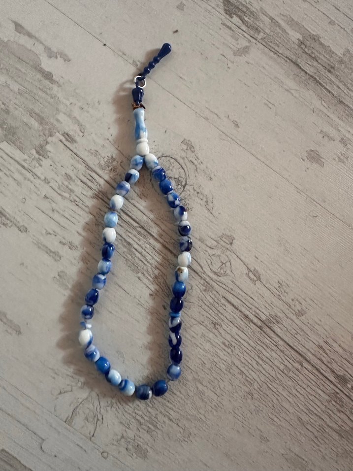 Bohem Tarzı Erkek Mavi Tesbih - Görsel 3