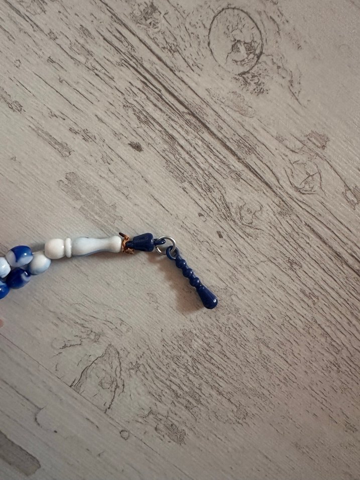 Bohem Tarzı Erkek Mavi Tesbih - Görsel 5