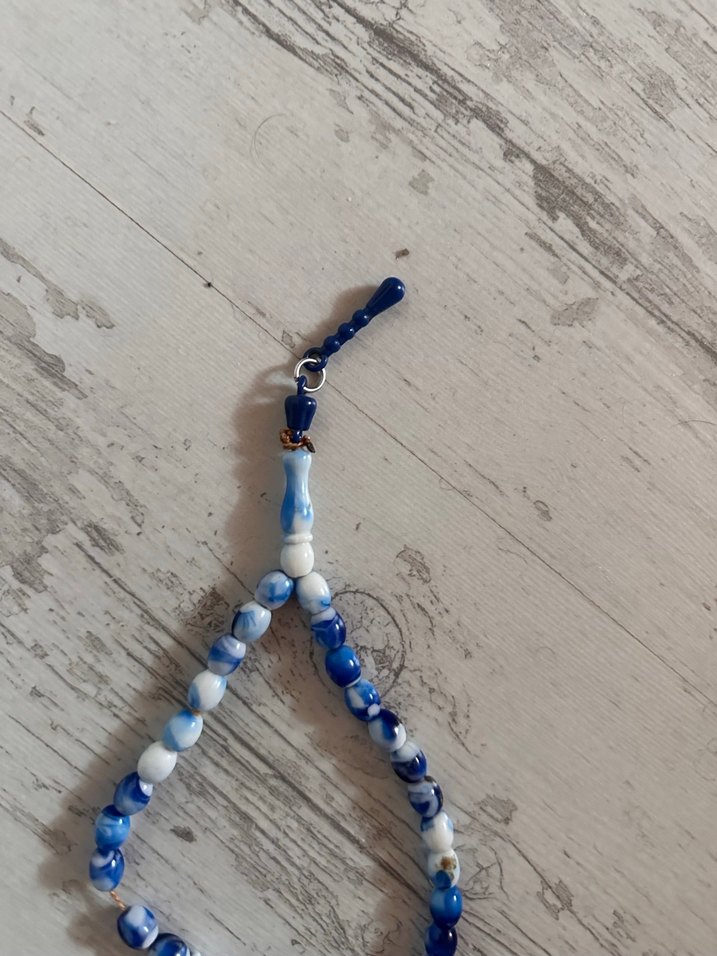 Bohem Tarzı Erkek Mavi Tesbih - Görsel 2