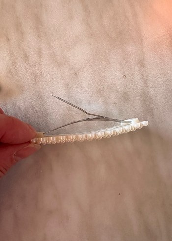 İnci Boncuklu Beyaz Vintage Toka - Görsel 3