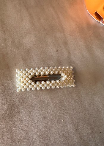 İnci Boncuklu Beyaz Vintage Toka - Görsel 5