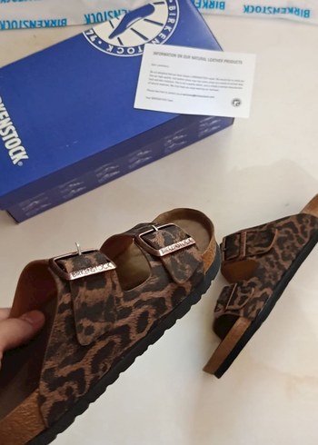 39 Beden Birkenstock Leopar desenli kadın Terlik