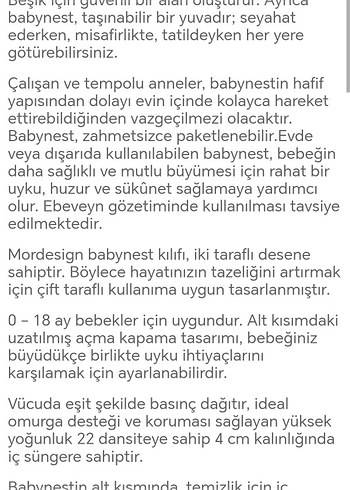 Yıldız Desenli Bebek Yatak Seti babynest - Görsel 7
