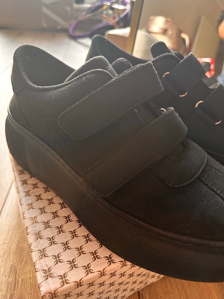 Siyah Kadın Spor Ayakkabı Platform Tabanlı - Görsel 2