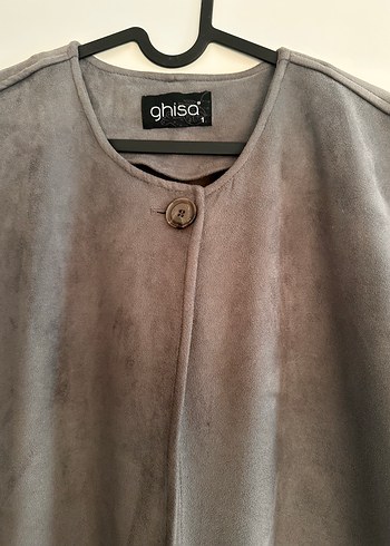 Gri Süet Uzun Salaş Yelek - Görsel 2