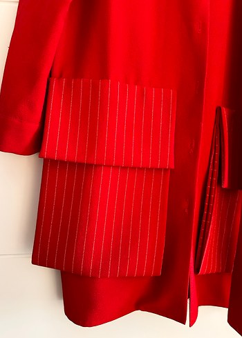 Parlak Kırmızı Düğmeli tunik - Görsel 2