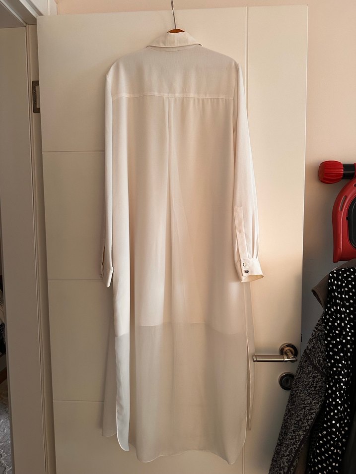 Bej Uzun Kollu Kadın Gömlek - Görsel 2