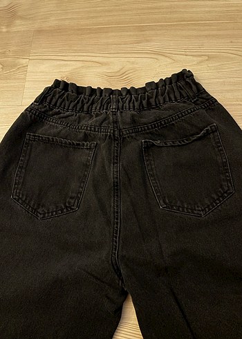 40 Beden Kadın Siyah Bol Kesim Denim Pantolon