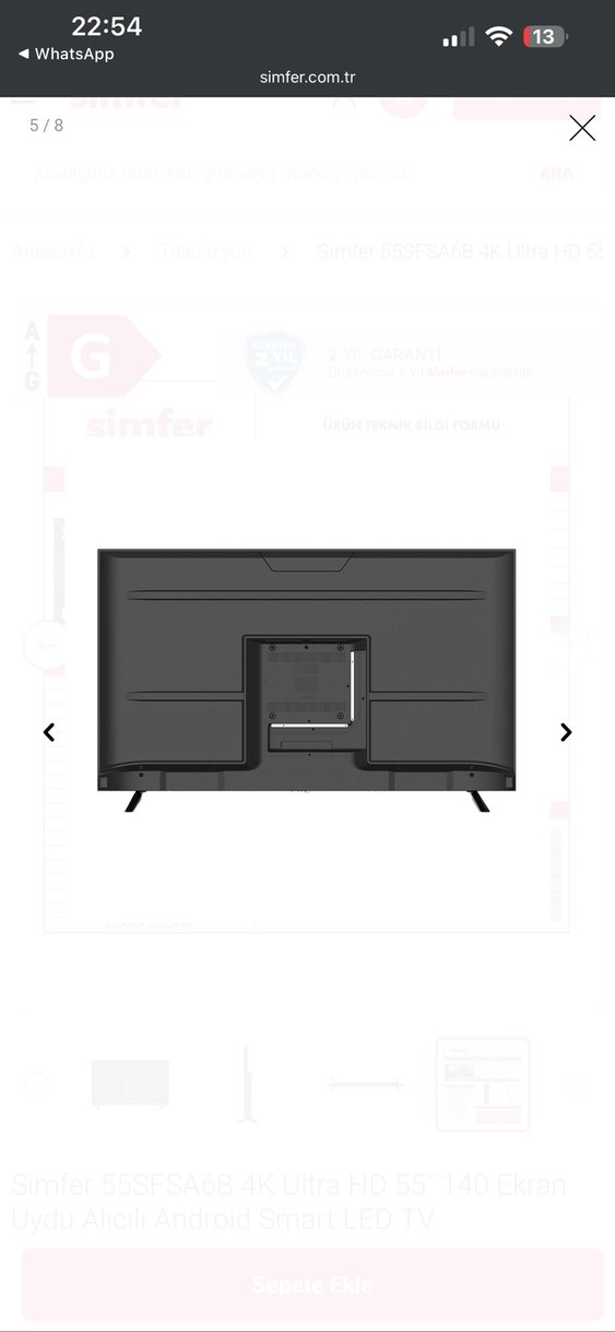 Simfer 55SFSA6B 4K Ultra HD 55" 140 Ekran Android TV - Görsel 5