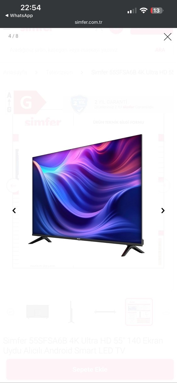 Simfer 55SFSA6B 4K Ultra HD 55" 140 Ekran Android TV - Görsel 4