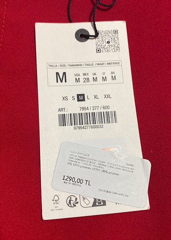 Zara Kolsuz Kırmızı Mini Elbise