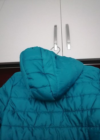 m Beden Mavi Fermuarlı Kadın Kışlık Mont