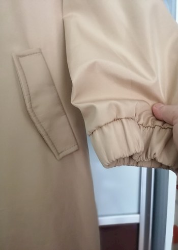 50 Beden Bej Uzun Kadın Trençkot