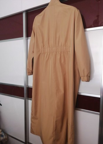 50 Beden camel Renk Bej Uzun Kadın Trençkot