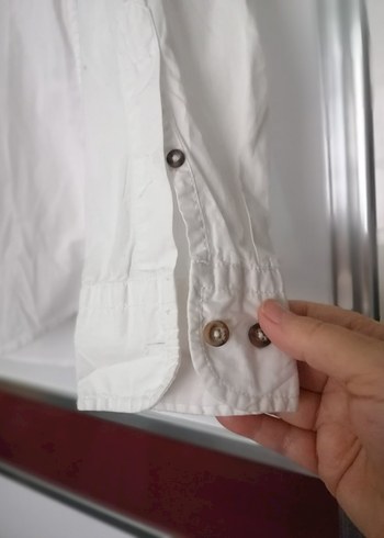 Düğmeli Erkek Beyaz Sokak Stili Gömlek - Görsel 5