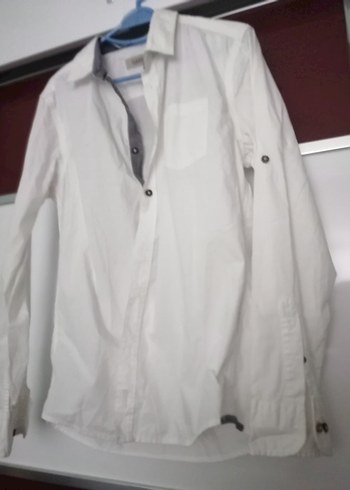 Düğmeli Erkek Beyaz Sokak Stili Gömlek - Görsel 4