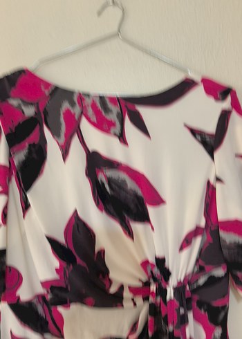 Pembe Batik Desenli midi elbise - Görsel 2