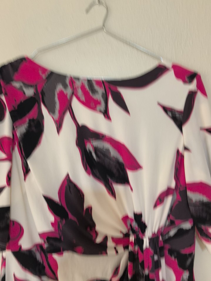 Pembe Batik Desenli midi elbise - Görsel 2