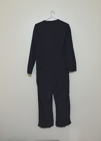 Kadın Siyah Uzun Kollu Kadife Tulum - Görsel 4