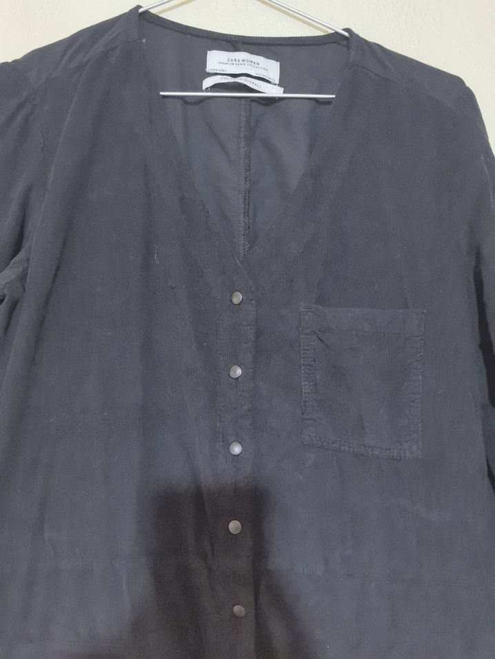 Kadın Siyah Uzun Kollu Kadife Tulum - Görsel 2