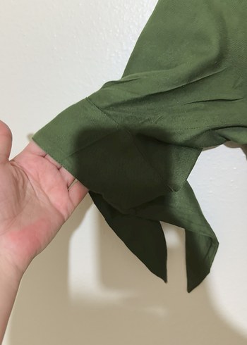 Kadın Haki Uzun pamuklu Elbise - Görsel 2