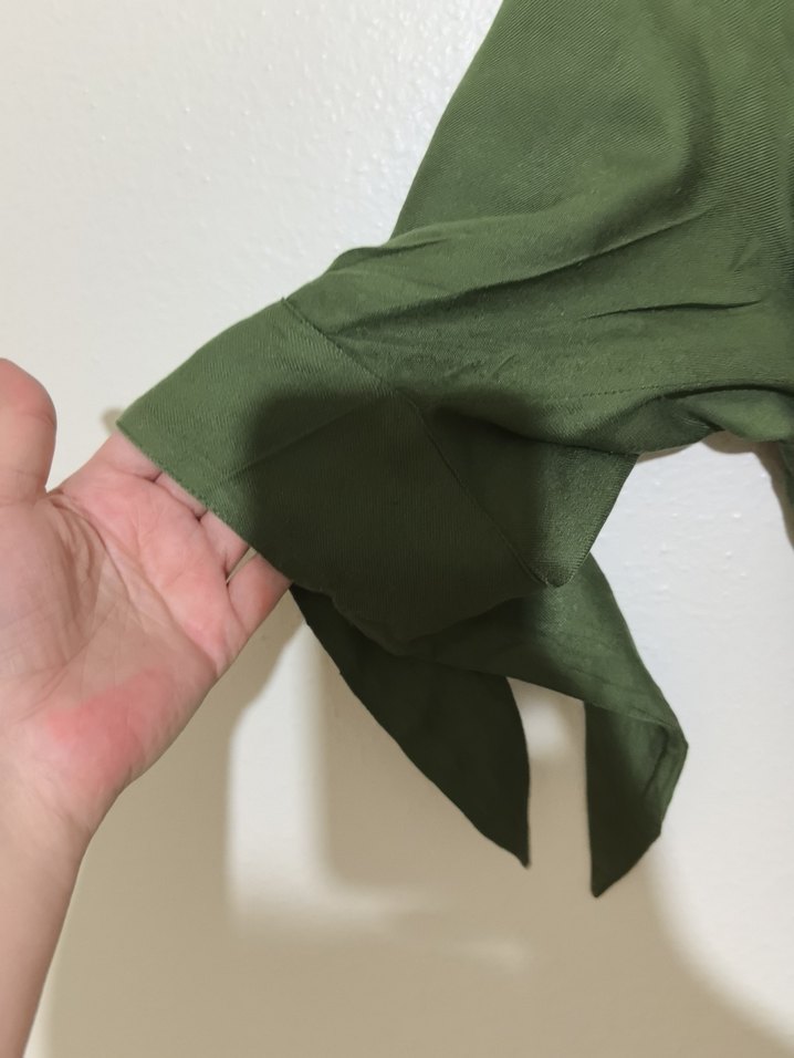 Kadın Haki Uzun pamuklu Elbise - Görsel 2